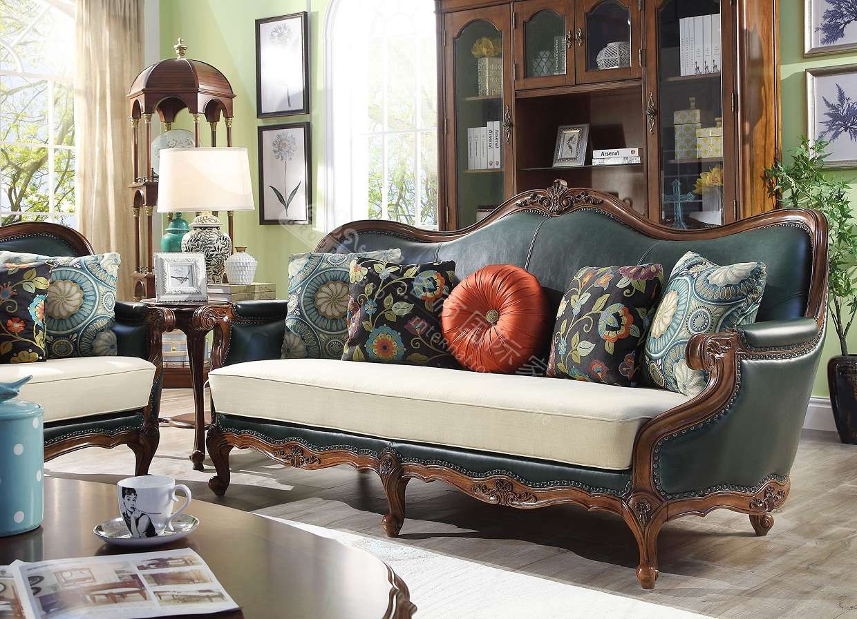 美式皮沙发